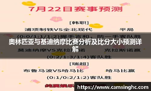 奥林匹亚与基迪纳摩比赛分析及比分大小预测详解